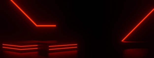 Schwarzer Hintergrund mit roten Neonlichtern