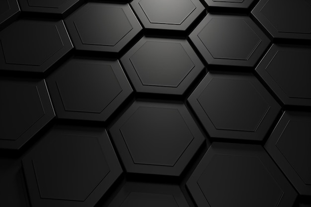 Schwarzer Hintergrund mit sechseckigen Formen