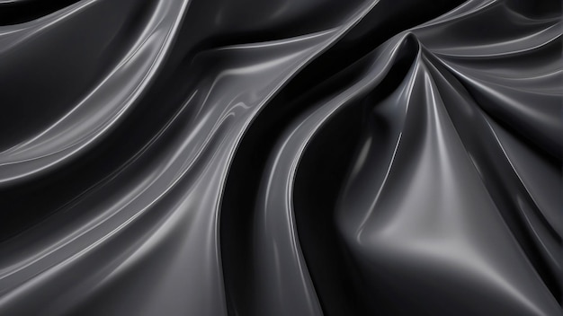 Schwarzer Hintergrund mit welliger Textur Seidenschwarze Tapete aus Marmor und Flüssigkeit