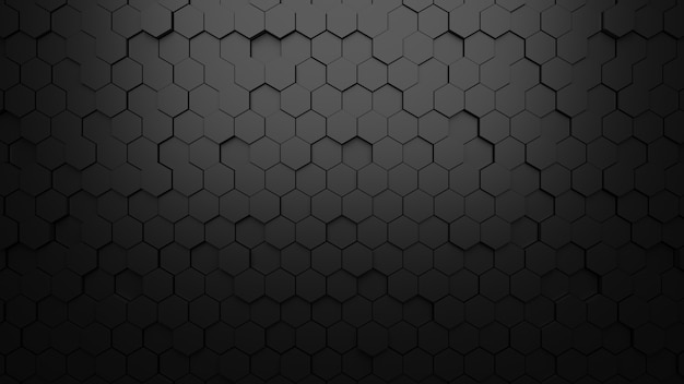 Schwarzer Hintergrundbeschaffenheitsechseckform abstrakter Hintergrund