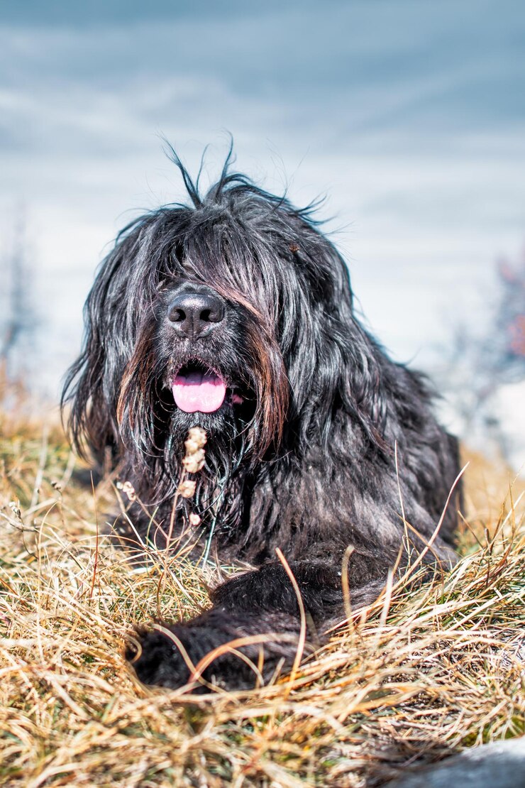 Foto schwarzer hirtenhund aus den bergamo-bergen