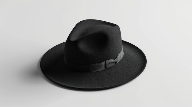 Schwarzer Hut auf weißer Oberfläche