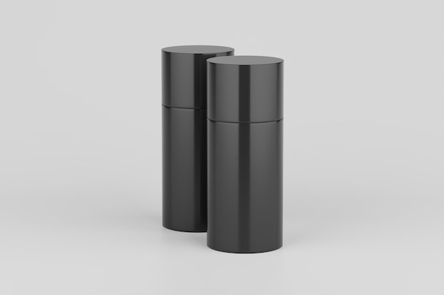 Schwarzer Kunststoff Spray Deodorant Mehrere Flaschen Flasche Mockup 3D-Rendering