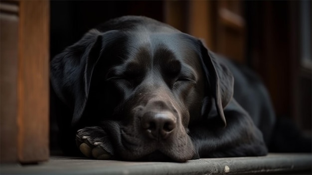 Schwarzer Labrador-Retriever-Hund