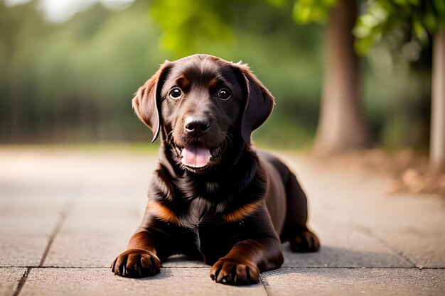 Schwarzer Labrador-Retriever-Wurf, Labrador Retrieverhund, KI, Generativ