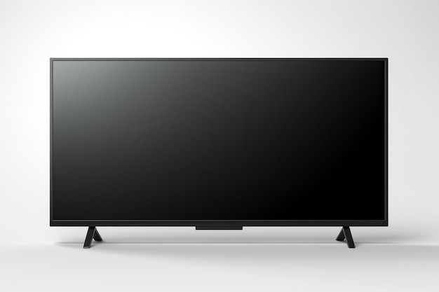 Foto schwarzer led-fernsehbildschirm mit leerem plasma-bildschirm, der an einer weißen wand isoliert ist