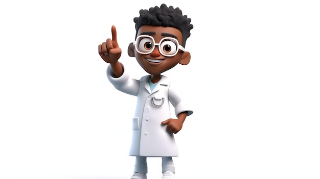 Schwarzer Mann Arzt Therapeut Zeichentrickfigur Generative KI