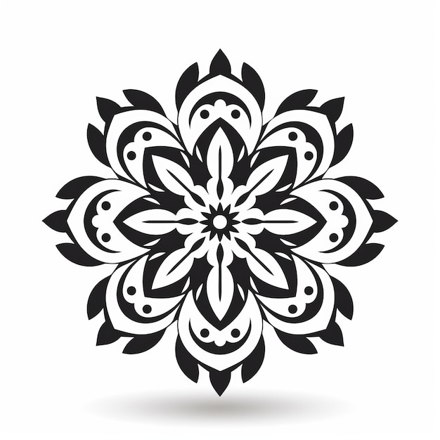 Schwarzer Ornament Blume Kreisformen Schablonen Ikonographie Kulturelle Symbolik