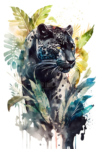 schwarzer Panther im Wald