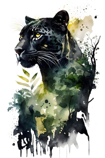 schwarzer Panther im Wald