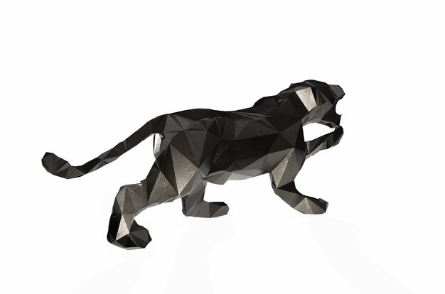 Schwarzer Panther isolieren auf weißem Hintergrund Schwarzer Tiger 3D-Illustration 3D-Darstellung