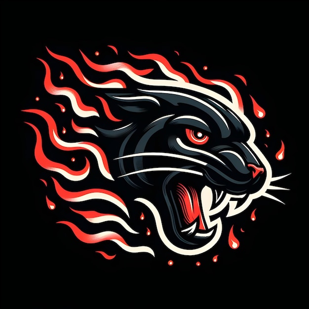 Foto schwarzer panther mit roten augen und schwarzen lichtern 3d-rendering