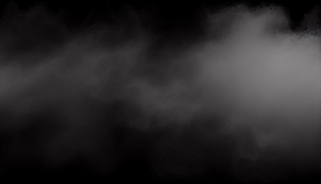 Schwarzer Rauch auf schwarzem Hintergrund mit weißem Licht.