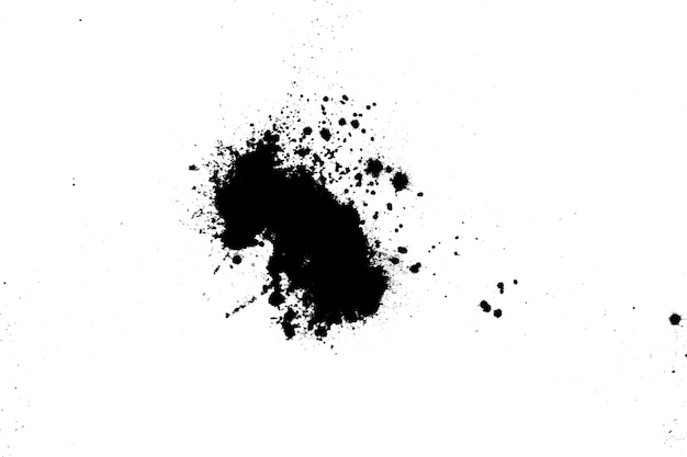Schwarzer Sand isoliert auf weißem Hintergrund
