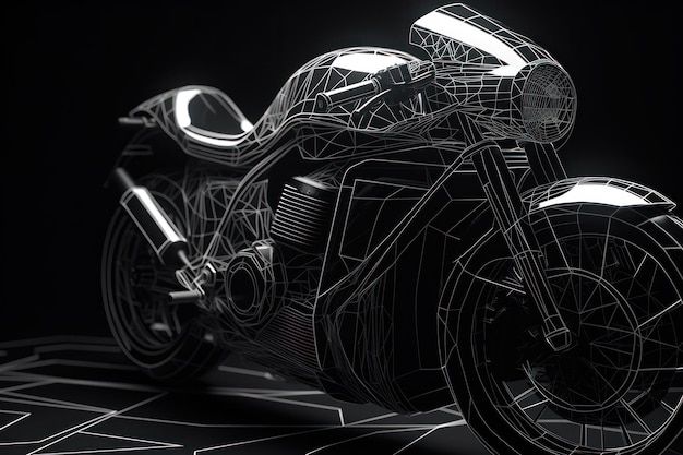 Schwarzer Sportmotorrad-moderner Motorrad-Prototyp generative KI