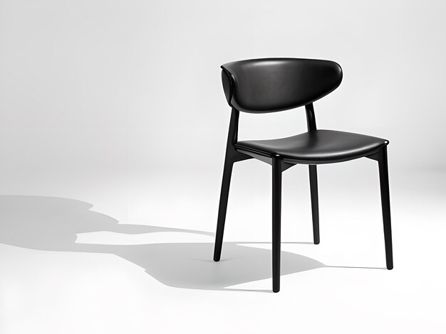 Schwarzer Stuhl auf weißem Hintergrund, KI generiert