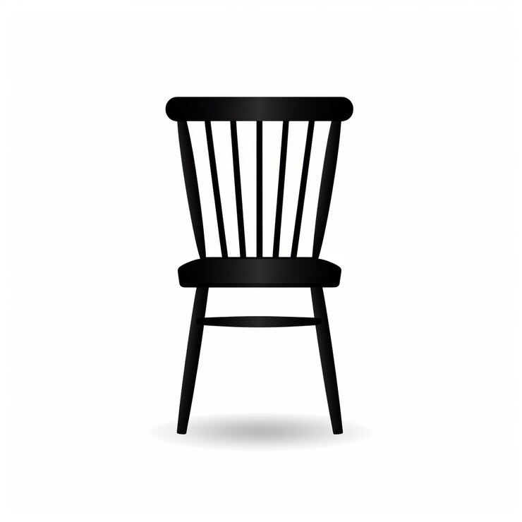 Foto schwarzer stuhl-illustration sauberes und symmetrisches design