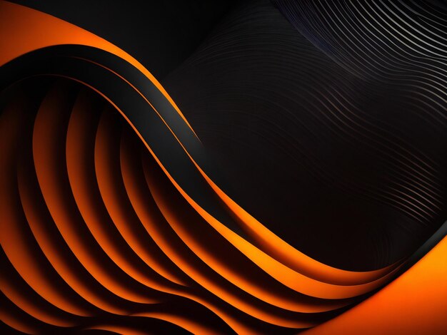 Schwarzer und orangefarbener Hintergrund mit einem wellenförmigen Muster, das von der KI generiert wurde