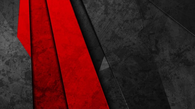 Foto schwarzer und roter abstrakter grunge-geometrie-hintergrund