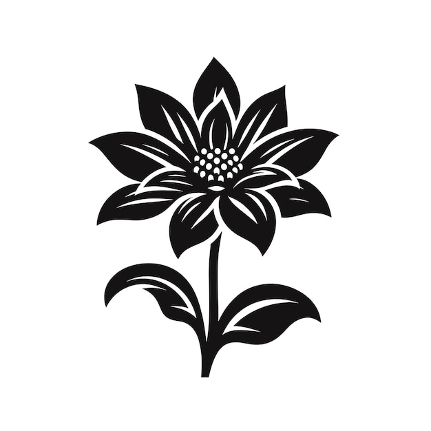 Schwarzes Blumen-Symbol Vektor-Illustration isoliert auf weißem Hintergrund für Grafik- und Webdesign