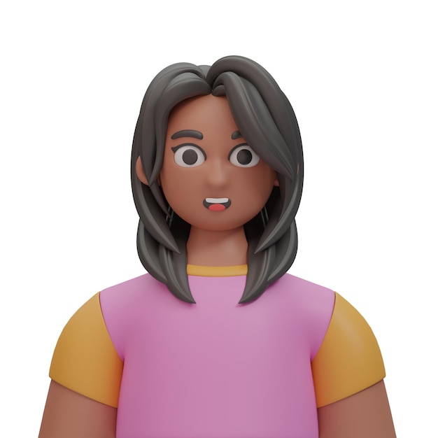 Schwarzes Haar, rosa Hemd