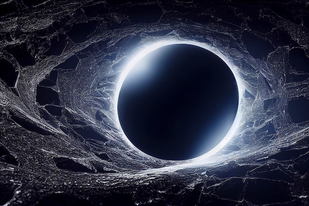 Foto schwarzes loch abstrakte weltraumtapete universum gefüllt mit sternen