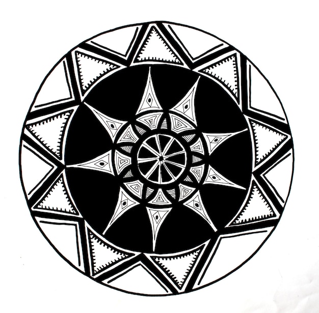 Schwarzes Mandala der Verzierung