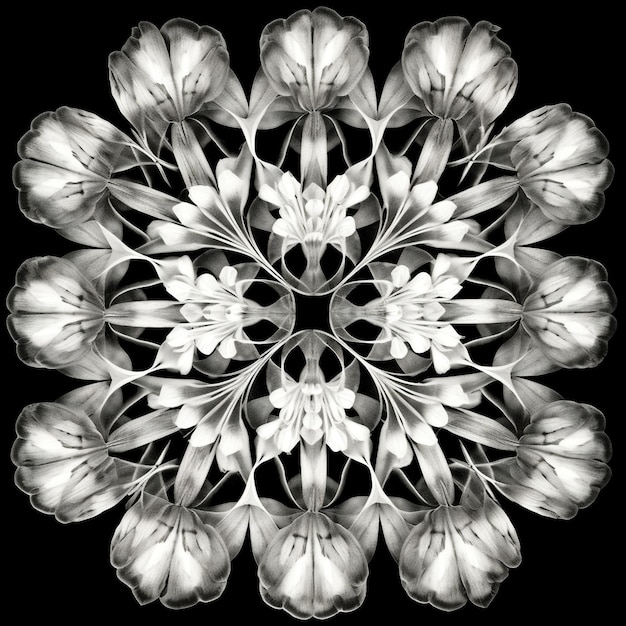 Foto schwarzes mandala-design weißes und dekoratives feierblatt ziergrafikhintergrund pflanzenillustration muster symbol
