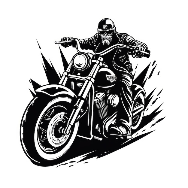 Schwarzes Motorradclub-Logo isoliert