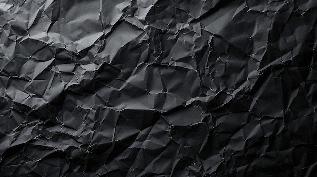 Foto schwarzes papier mit zerknittertem hintergrund