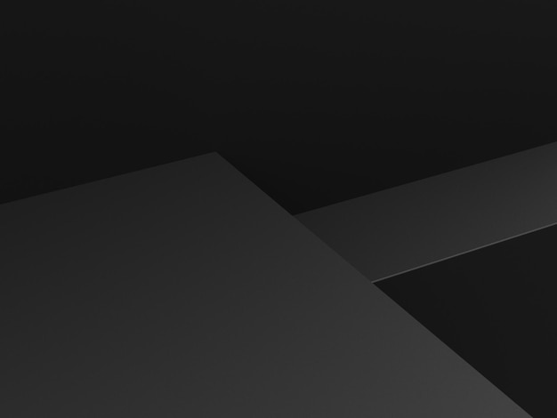 Schwarzes Podium oder Sockeldisplay auf dunklem Hintergrund mit Würfelplattform für die 3D-Darstellung von Produktpräsentationen