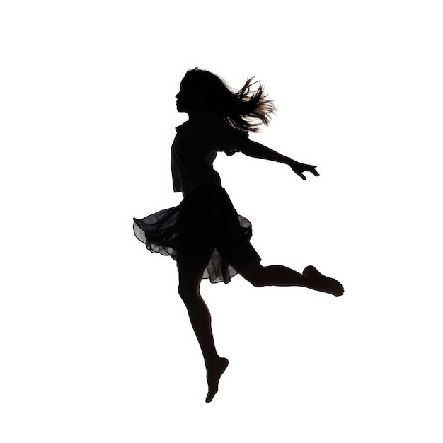 schwarzes Silhouett einer tanzenden Person