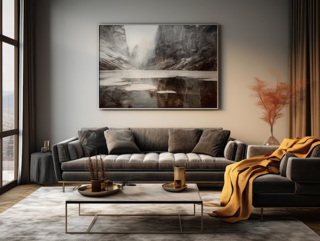 Schwarzes Sofa HD 8K Tapeten Fotografisches Bild