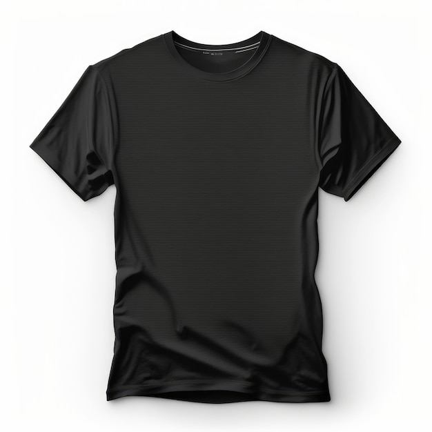 Schwarzes T-Shirt auf weißem Hintergrund Generative AI