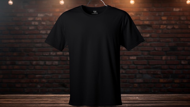 Schwarzes T-Shirt-Hintergrundmodell, hyperrealistisch