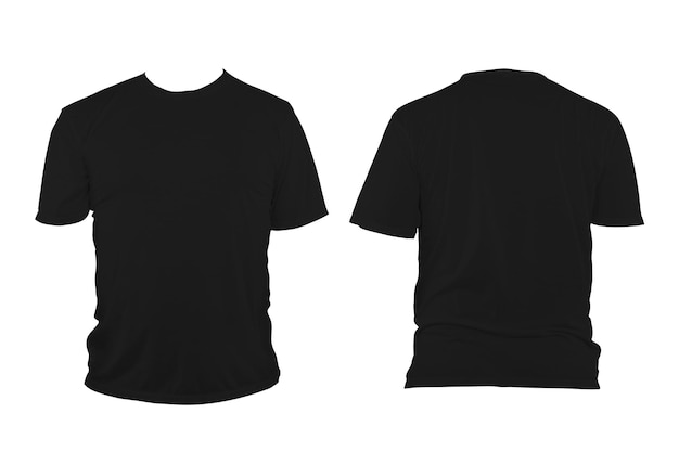 Schwarzes T-Shirt mit rundem Hals, ohne Kragen und Ärmel. Das T-shirt war ungeknöpft und hatte kein Design oder eine Botschaft darauf.