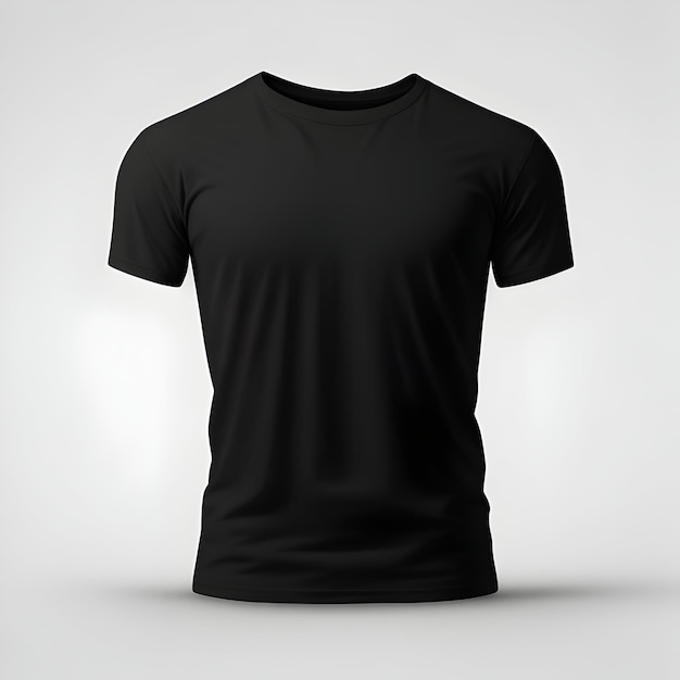 schwarzes T-Shirt Mockup weißer Hintergrund