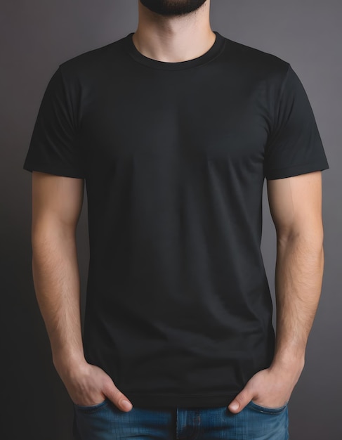 Foto schwarzes t-shirt-mockup