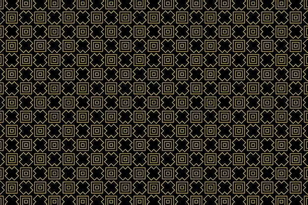 Schwarzes und goldenes Muster mit einem goldenen Muster.