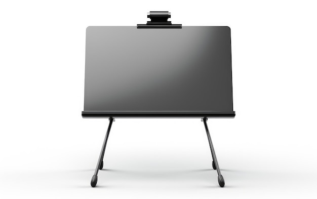 Foto schwarzfarbige stahl-clipboard mit stand auf weißem oder png-transparentem hintergrund