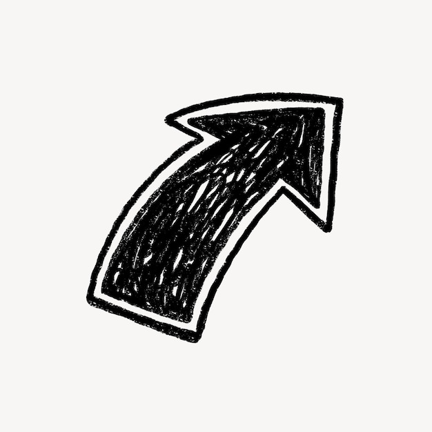 Schwarzpfeil-Symbol mit süßem Bleistift