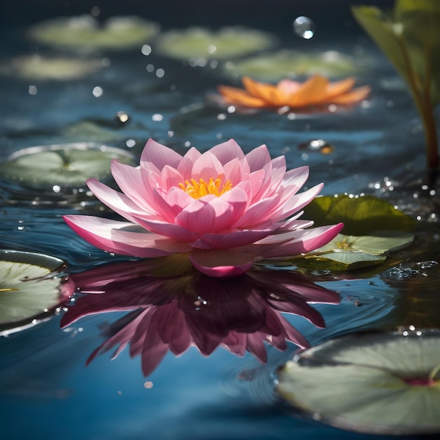 Schwebende Schönheit Ein Blick auf eine Blume auf dem Wasser