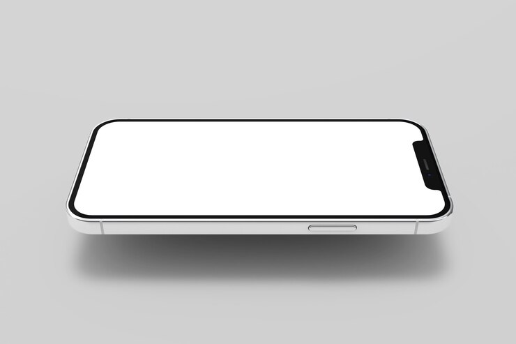 Foto schwebendes horizontales 3d-smartphone