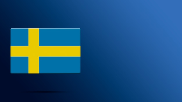 Schweden Flagge auf realistischer Plattform