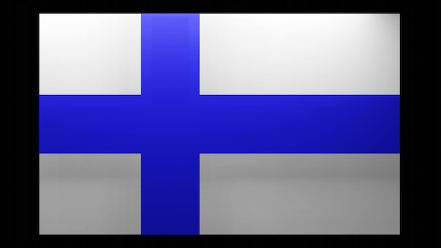 Schweden-Flagge und ihr blauer 3D-Kreuzschatten mit 3D-Rendering von oben