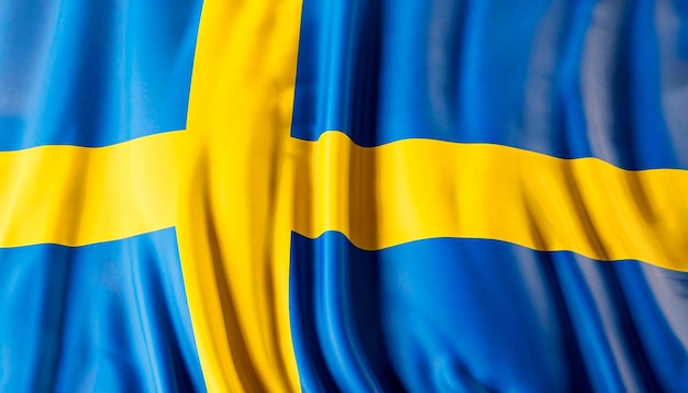 Schwedische Flagge mit Falten