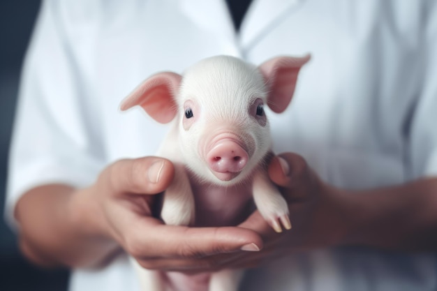 Schwein Neugeborenes Hände Mann Klein süß Generieren Ai