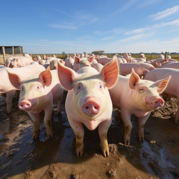 Schweine schließen die Farm