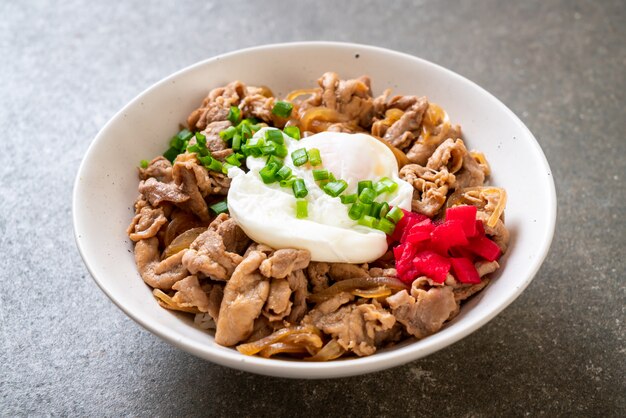 Schweinefleisch Reisschale mit Ei (Donburi) - japanisches Essen