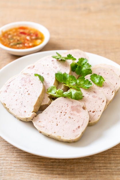 Schweinefleischwurst Vietnamesisch oder vietnamesisch gedämpftes Schweinefleisch